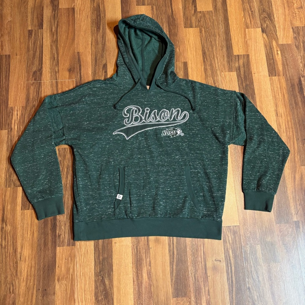 NDSU North Dakota State Bison Colosseum Green Speckled Hoodie Womans Medium NWT